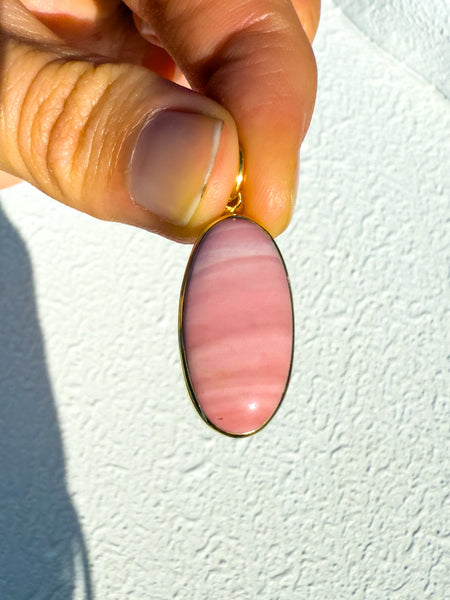 Australian Pink Opal Gold Pendant