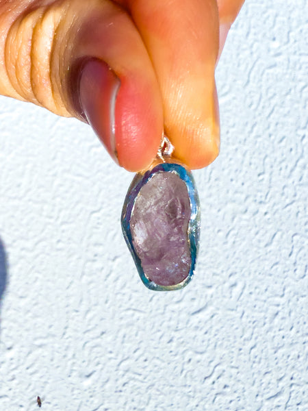 Raw Morganite Pendant