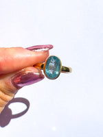 Aqua Kyanite Ring Gold  size 7