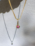 Pink Tourmaline- Scorpio Birthstone Pendant Gold Vermeil