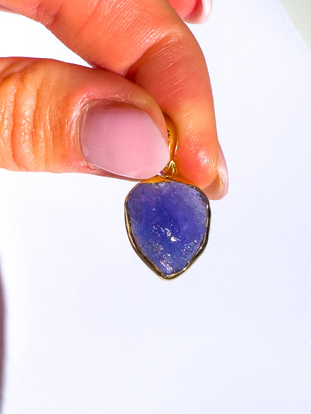 Tanzanite Raw Pendant GOLD Vermeil