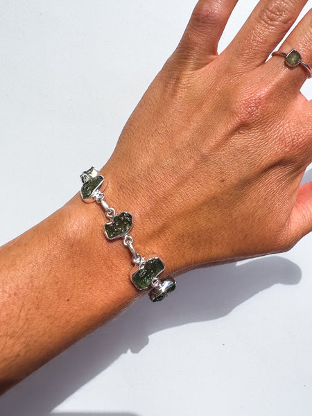 Moldavite Bracelet 7 pieces