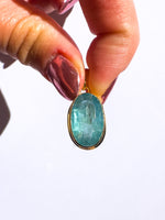 Aqua (Ocean) Kyanite Pendant Gold Vermeil