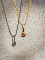 Pink Tourmaline- Scorpio Birthstone Pendant Gold Vermeil