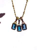 London Blue Faceted Pendant 6x4mm Gold Vermeil