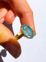 Aqua Kyanite Ring Gold  size 7