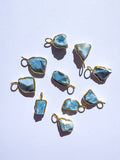 Libra Birthstone ~ Blue Opal Gold Pendant