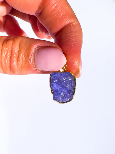 Tanzanite Raw Pendant GOLD Vermeil