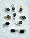 Black Onyx Pendant Gold Plated 1 micron