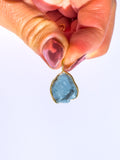 Libra Birthstone ~ Blue Opal Gold Pendant