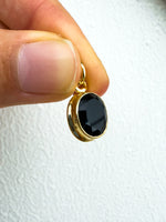 Black Onyx Pendant Gold Plated 1 micron