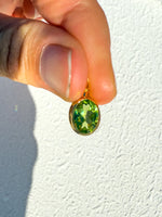 Peridot faceted gold Pendant