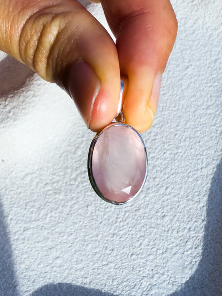 Rose Quartz Faceted Pendant