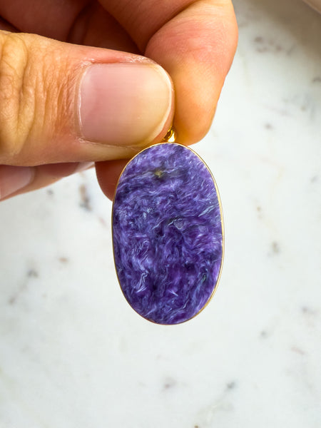 Charoite Gold Vermeil Pendant