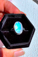 Moonstone Faceted Ring size 6