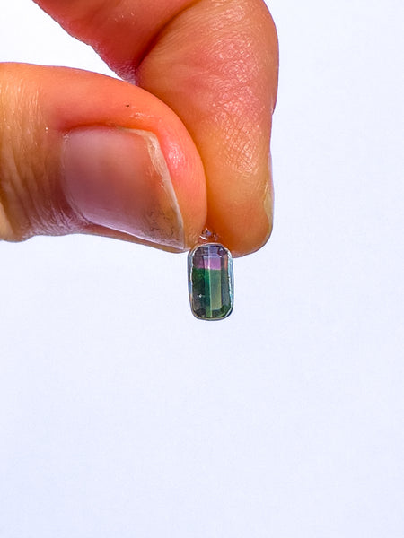 Bi Colour Pink & Green Tourmaline Faceted