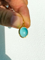 Blue Chalcedony Pendant Gold plated