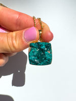 DIOPTASE Gold pendant