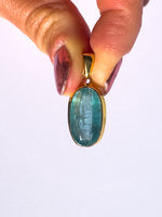 Aqua (Ocean) Kyanite Pendant Gold Vermeil