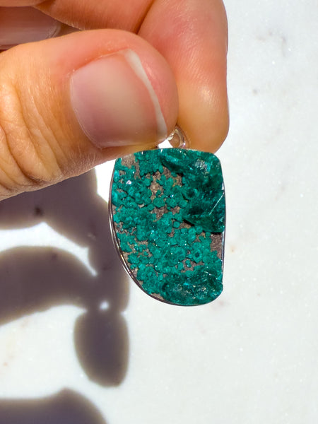 Dioptase Sterling Silver Pendant