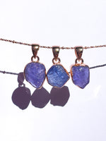 Tanzanite Raw Pendant Rose GOLD Vermeil