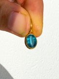 Teal Kyanite Faceted Pendant Gold Vermeil