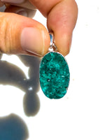 Dioptase Sterling Silver Pendant