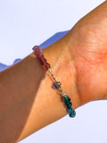 Pink & Blue Tourmaline bracelet sterling silver clasp