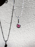 Pink Tourmaline- Scorpio Birthstone Pendant Sterling Silver