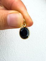 Black Onyx Pendant Gold Plated 1 micron