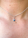 Blue Sapphire- Virgo Birthstone Pendant Sterling Silver