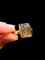 Moldavite Ring Size 6 18k Gold Vermeil