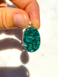 Dioptase Sterling Silver Pendant