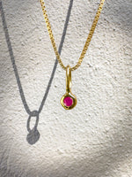 Ruby- Cancer Birthstone Pendant Gold Vermeil