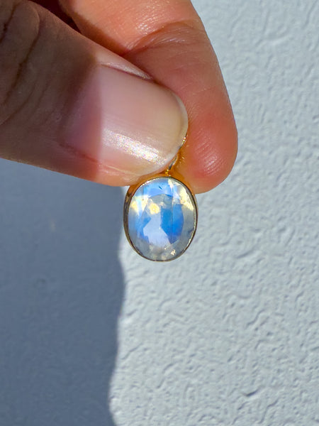 Moonstone Faceted Pendant Gold Plated