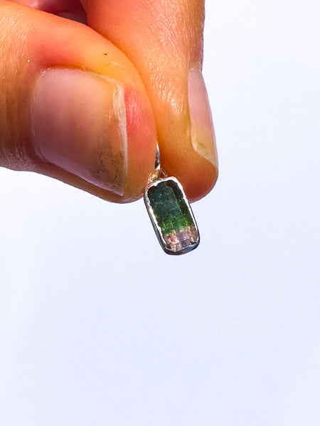 Bi Colour Pink & Green Tourmaline Faceted