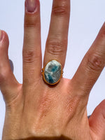 Indicolite Blue Tourmaline size 6 gold Ring