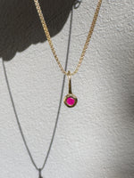 Ruby- Cancer Birthstone Pendant Gold Vermeil