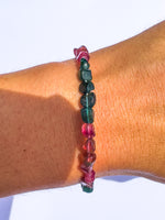 Pink & Blue Tourmaline bracelet sterling silver clasp