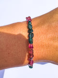 Pink & Blue Tourmaline bracelet sterling silver clasp