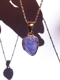 Tanzanite Raw Pendant Rose GOLD Vermeil