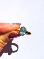 Aqua Kyanite Ring Gold  size 6