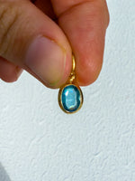 Teal Kyanite Faceted Pendant Gold Vermeil