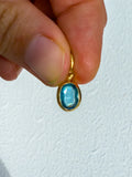 Teal Kyanite Faceted Pendant Gold Vermeil