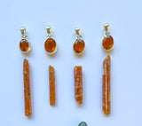 Orange Kyanite Faceted Pendant with free piece of orange kyanite