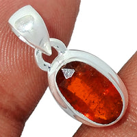 Hessonite Garnet Faceted Pendant