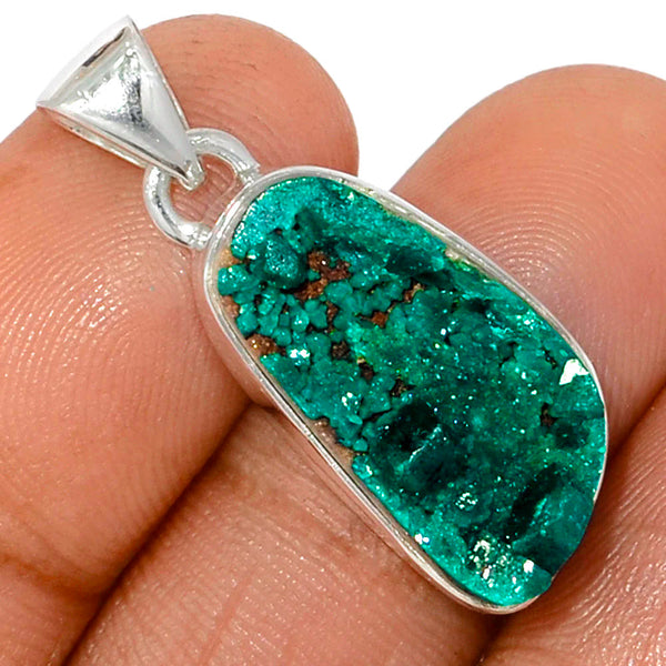 Dioptase Sterling Silver Pendant