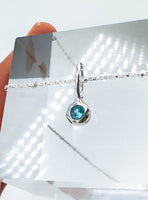 Neon Apatite- Aquarius Birthstone Pendant Sterling Silver