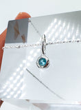 Neon Apatite- Aquarius Birthstone Pendant Sterling Silver