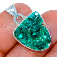 Dioptase Sterling Silver Pendant